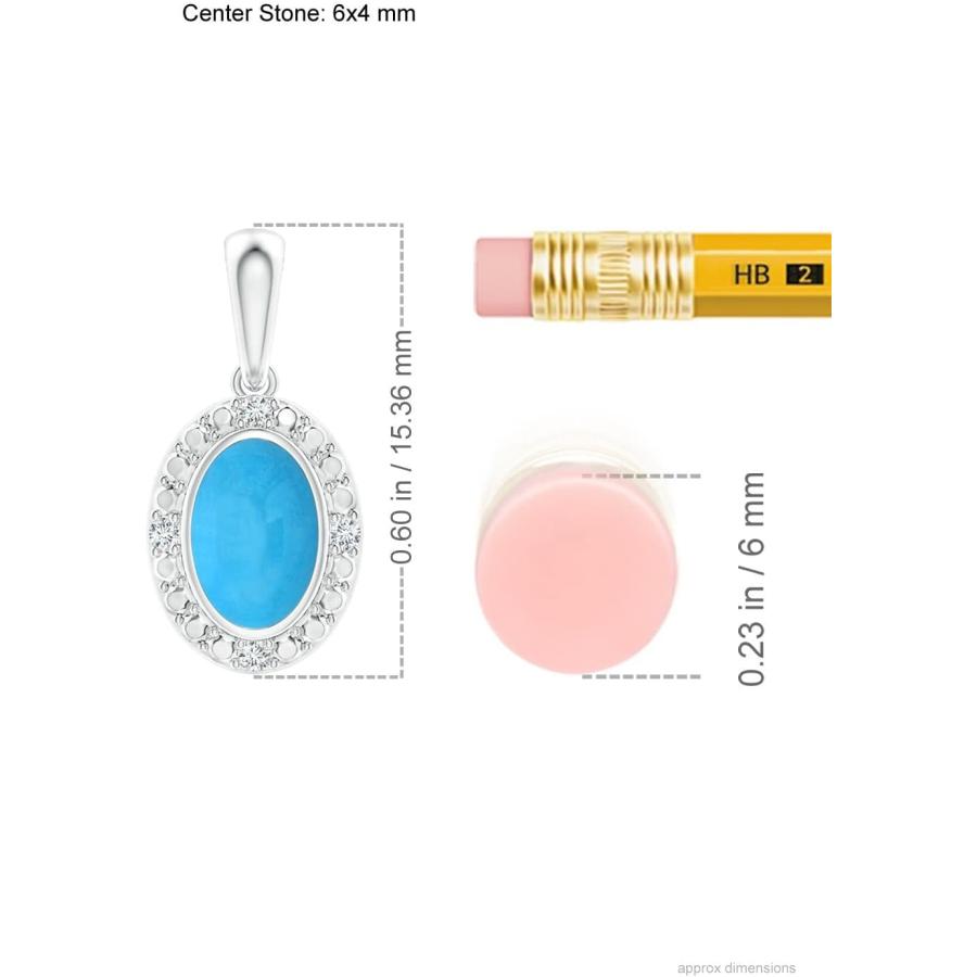 【並行輸入品】Angara Natural Turquoise Halo Pendant Necklace for Women  Girls in 1の画像