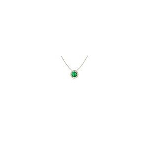 【並行輸入品】Angara Natural Emerald Solitaire Pendant Necklace for Women, Girの画像
