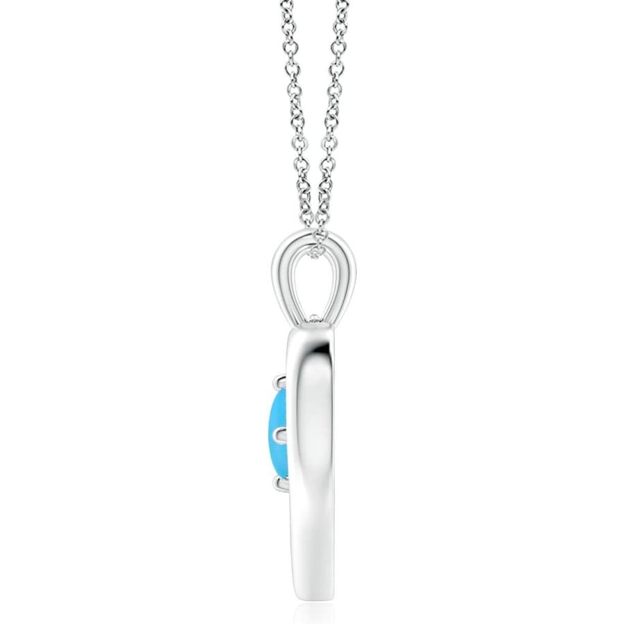 【並行輸入品】Angara Natural Turquoise Heart Pendant Necklace for Women  Girls inの画像