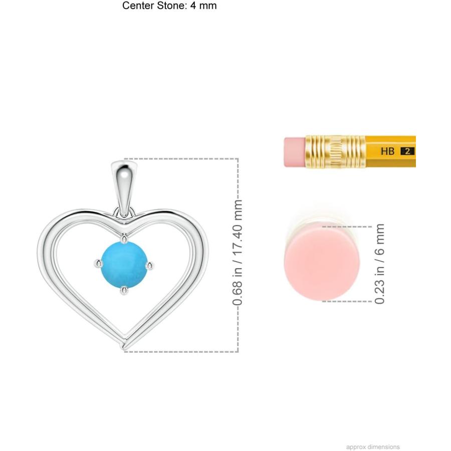 【並行輸入品】Angara Natural Turquoise Heart Pendant Necklace for Women  Girls inの画像