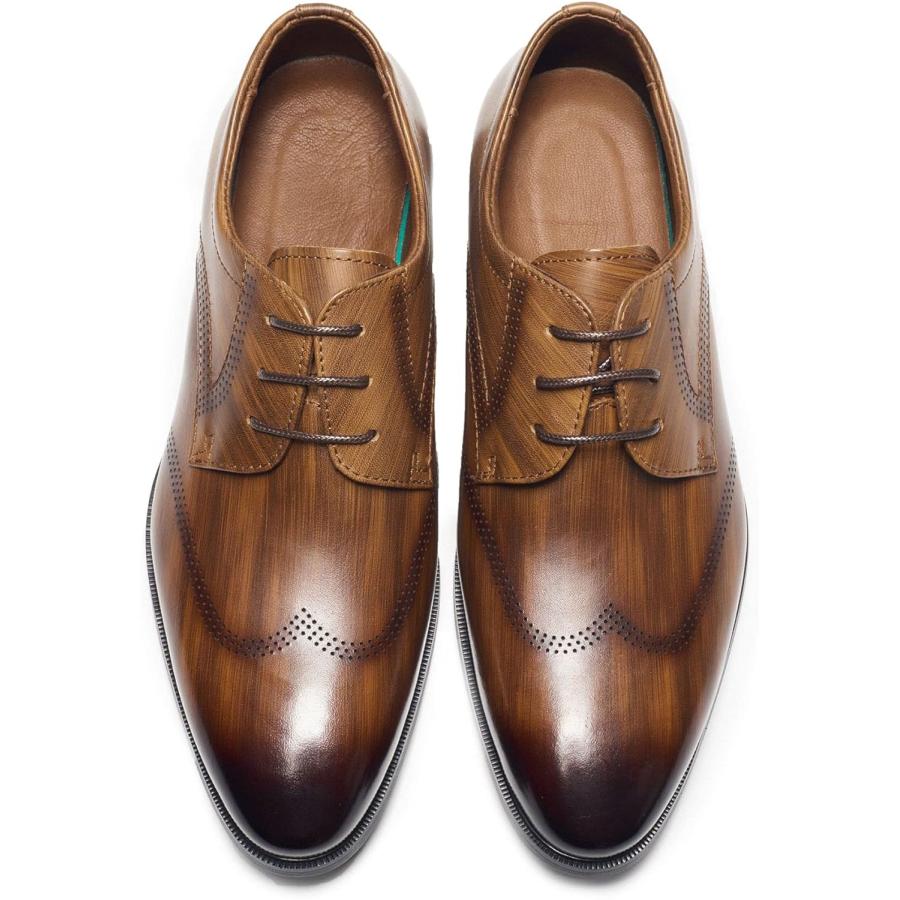 【並行輸入品】Men's Oxfords Men Dress Shoes Men's Pu Leather Oxford Block Heel Pulの画像