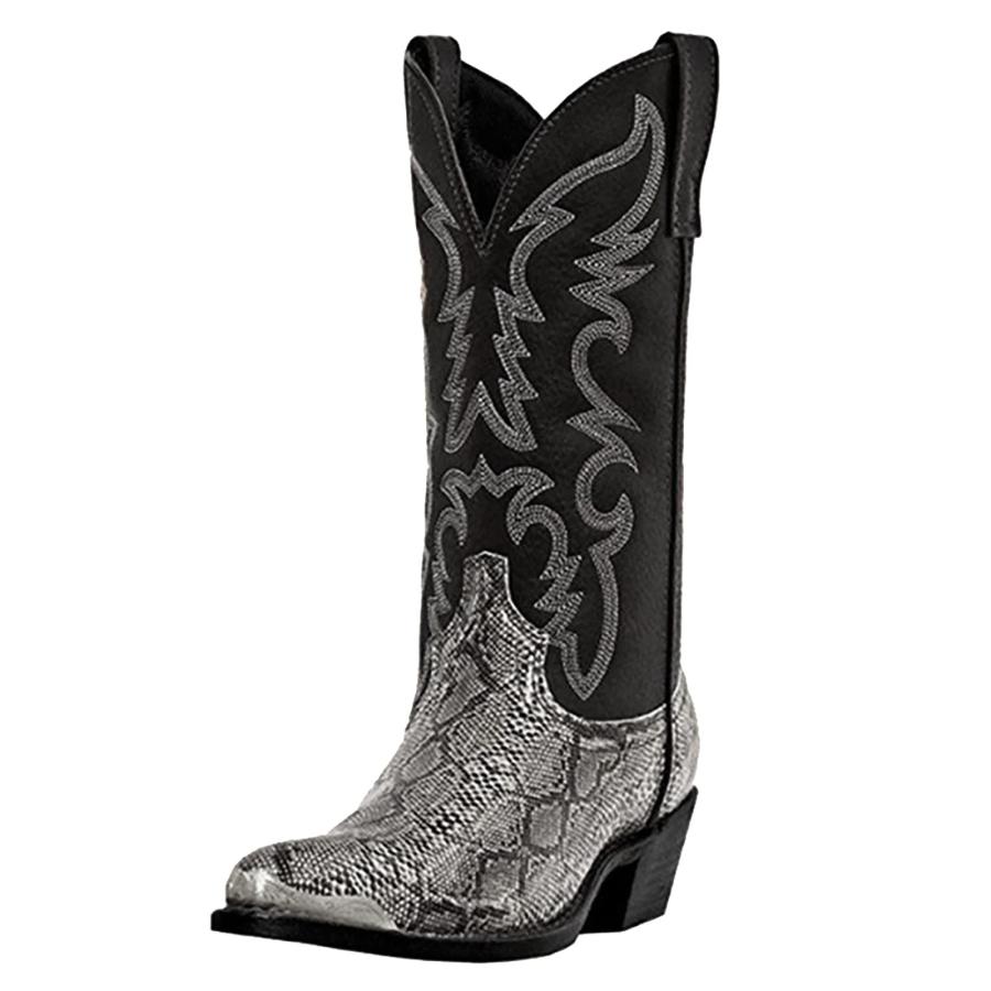 【並行輸入品】Cowboy Boots For Men Wide Calf Mid Cylinder Embroidered Pointedの画像