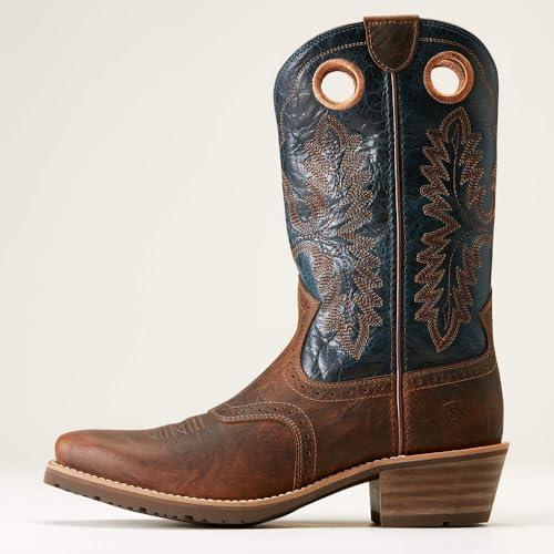 【並行輸入品】ARIAT Men's Hybrid Roughstock Square Toe Boot, Fiery Brown Cruncの画像