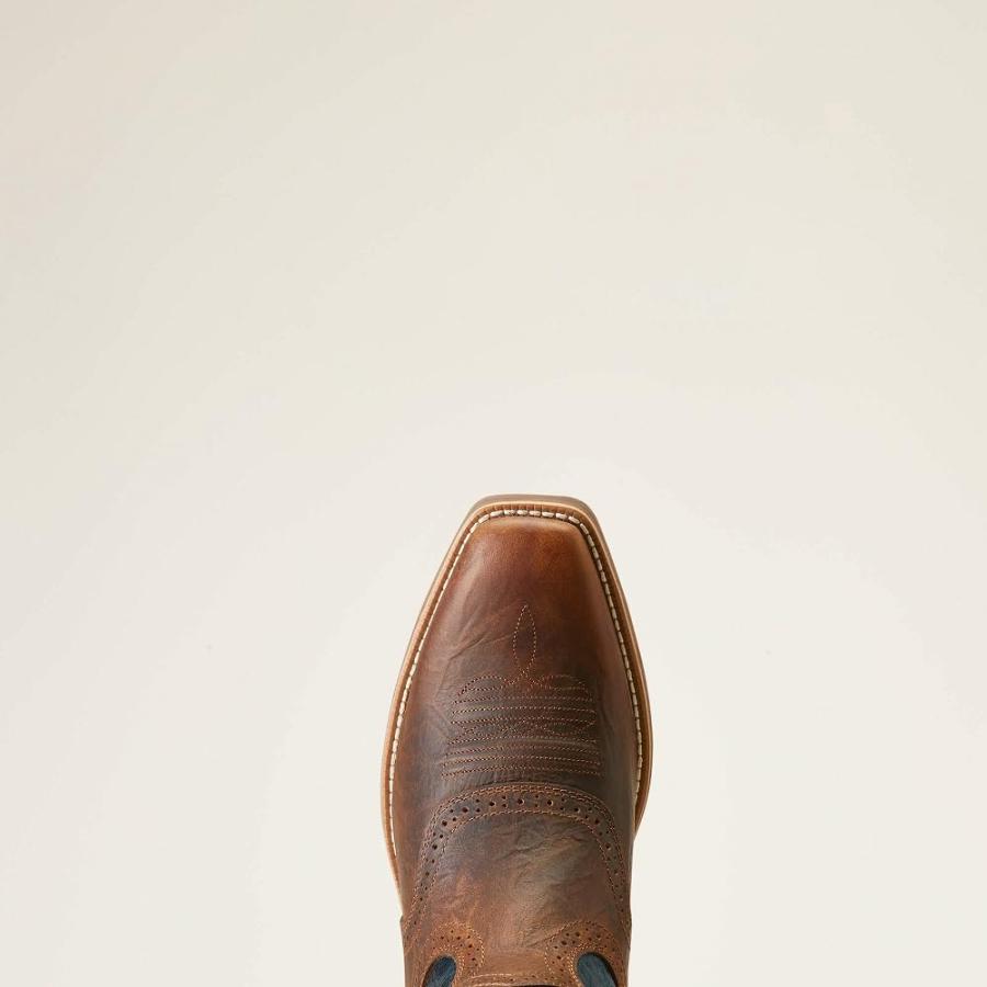 【並行輸入品】ARIAT Men's Hybrid Roughstock Square Toe Boot, Fiery Brown Cruncの画像