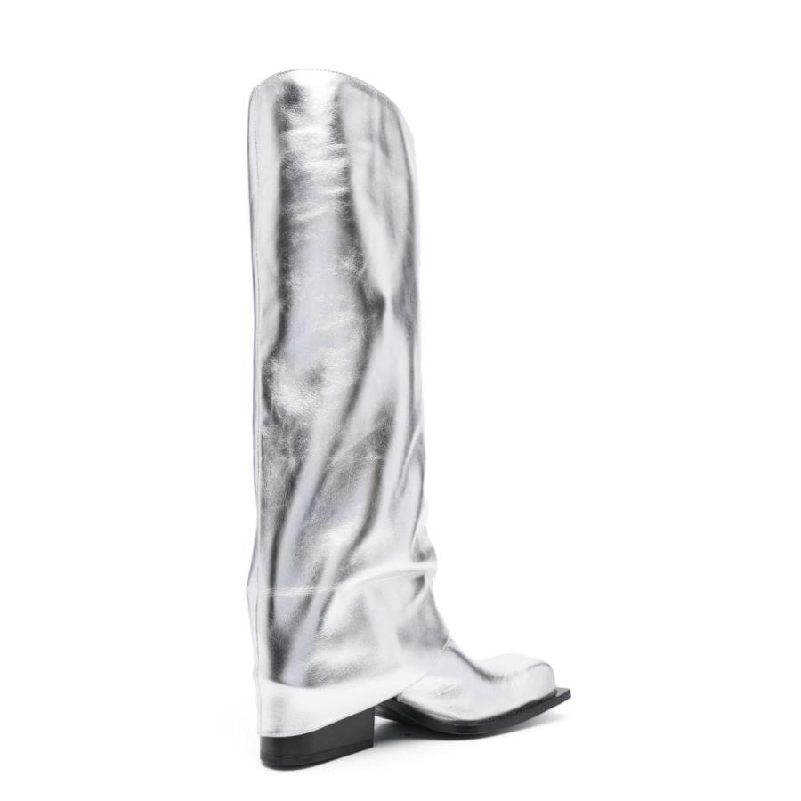 【並行輸入品】Arqa Women's Fold Over Knee High Boots Square Toe Chunky Heel Meの画像