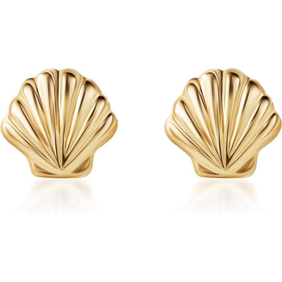 14K ソリッドゴールド シングル ミニ スパークル バタフライ ピアス 並行輸入品】14K ソリッドゴールド 貝殻 小さなスタッドピアス