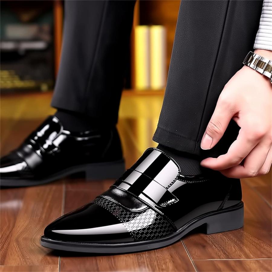 【並行輸入品】Men's Dress Oxford Loafers Comfortable Leather Formal Business Slipの画像