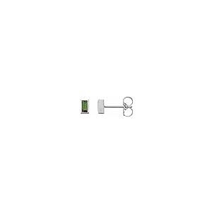 【並行輸入品】Platinum Green Tourmaline Bezel Set Stud Earringsの画像