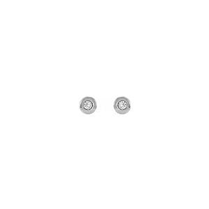 【並行輸入品】14k White Gold Diamond Domed Bezel Set Stud Earrings (1/8 cttw,の画像