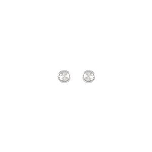 【並行輸入品】Platinum Rose Cut Diamond Bezel Set Stud Earrings (1/8 cttw, G Hの画像