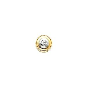 【並行輸入品】14k White and Yellow Two Tone Gold 7mm Bezel Set Solitaire Earriの画像