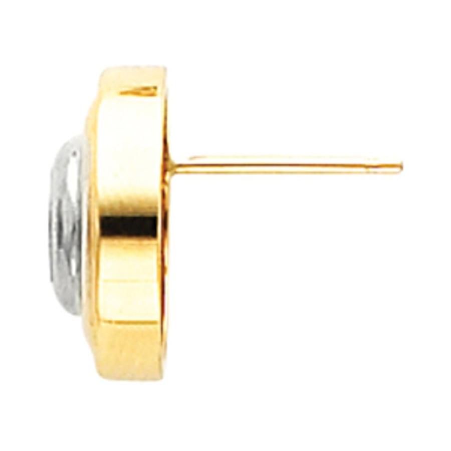 【並行輸入品】14k White and Yellow Two Tone Gold 7mm Bezel Set Solitaire Earriの画像