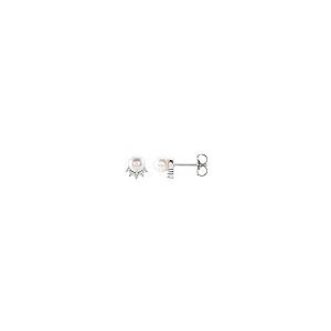 【並行輸入品】14k Rose Gold Diamond Semi Set Stud Earrings Mounting for 4.5 5mの画像