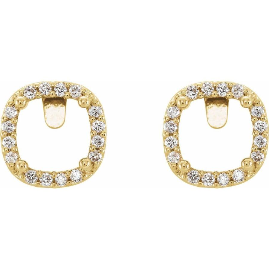 【並行輸入品】14k Yellow Gold 5x5mm Cushion Cut Diamond Semi Set Halo Style Eaの画像