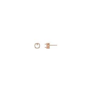 【並行輸入品】14k Rose Gold 5x5mm Cushion Cut Diamond Semi Set Halo Style Earrの画像