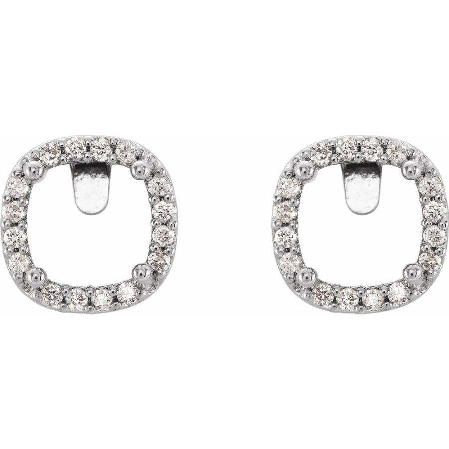 【並行輸入品】18k White Gold 4x4mm Cushion Cut Diamond Semi Set Halo Style Earの画像