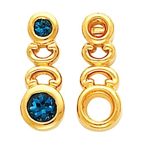 【並行輸入品】10k Yellow Gold Bezel Set Bar Drop Dangle Earring Mounting (Onlyの画像