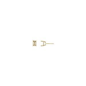 【並行輸入品】18k Yellow Gold 6x4mm Emerald Cut Diamond Semi Set Accented Baskの画像