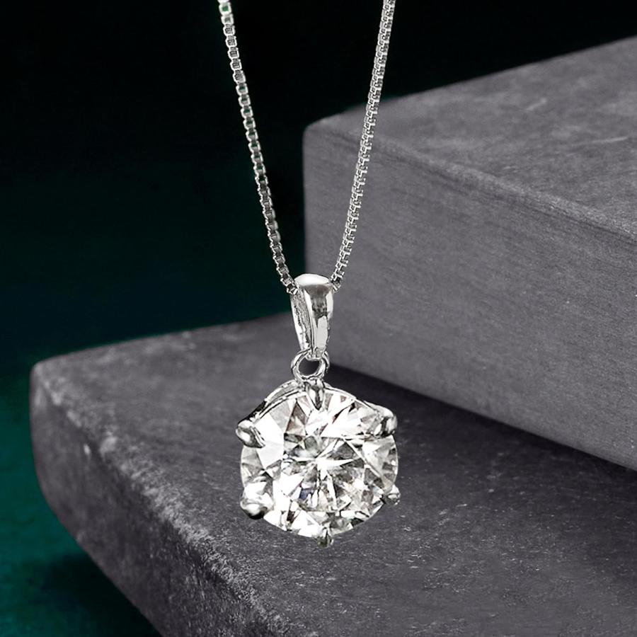 【並行輸入品】Ross-Simons 3.00 Carat Moissanite Solitaire Necklace in Sterling Sil_2