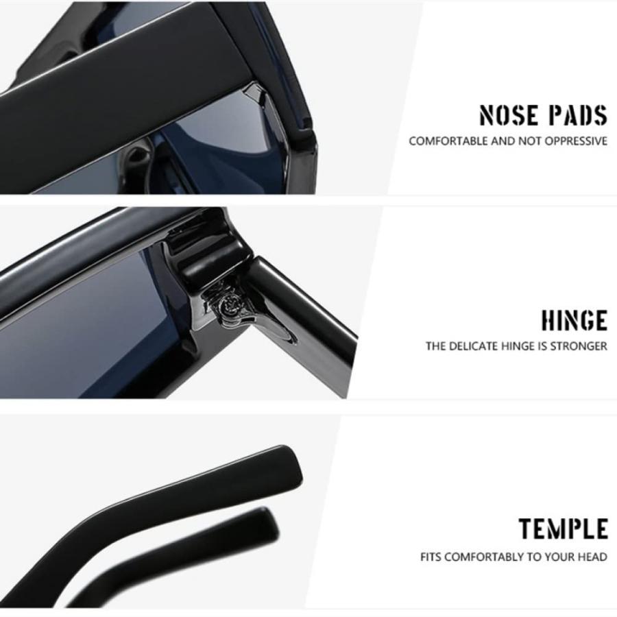 【並行輸入品】XLUMIO Oversized Sunglasses Women Men Sun Glasses Square Shadesの画像