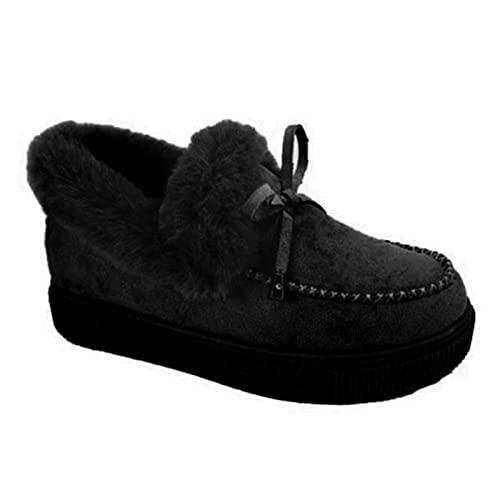【並行輸入品】Fuzzy Boots Womens Womens Snow Boots Warm Ankle Booties Comfortaの画像