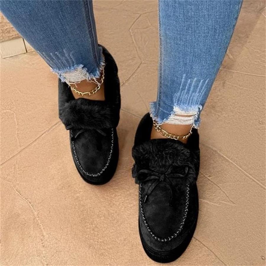 【並行輸入品】Fuzzy Boots Womens Womens Snow Boots Warm Ankle Booties Comfortaの画像