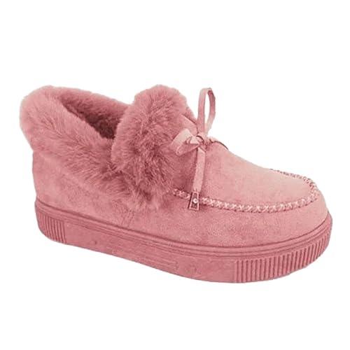 【並行輸入品】Faux Fur Boots White Womens Snow Boots Warm Ankle Booties Comforの画像