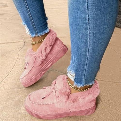 【並行輸入品】Faux Fur Boots White Womens Snow Boots Warm Ankle Booties Comforの画像