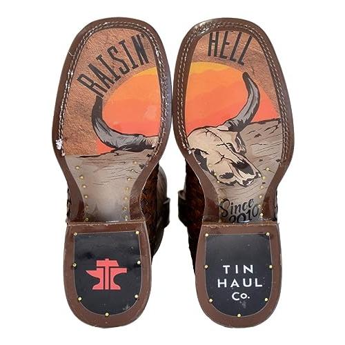 【並行輸入品】Tin Haul Western Boots Mens Ripples 9.5 D Tan 14 020 0077 0501 Tの画像