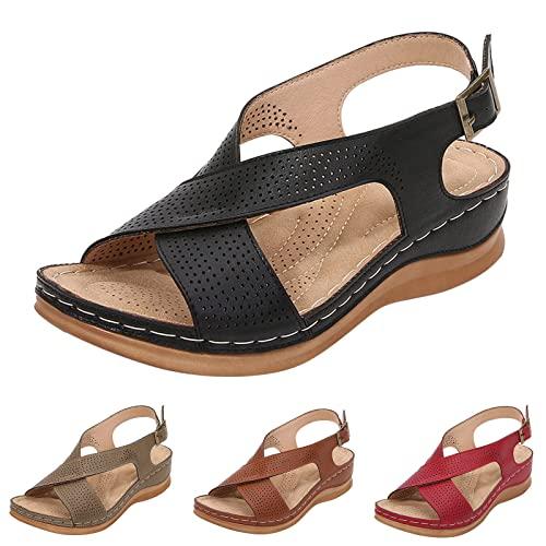 【並行輸入品】SBGMoSJ Summer Wedge Sandals for Women 2023 Trendy Dressy Espadrの画像