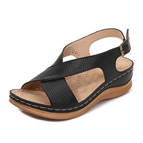 【並行輸入品】SBGMoSJ Summer Wedge Sandals for Women 2023 Trendy Dressy Espadrの画像