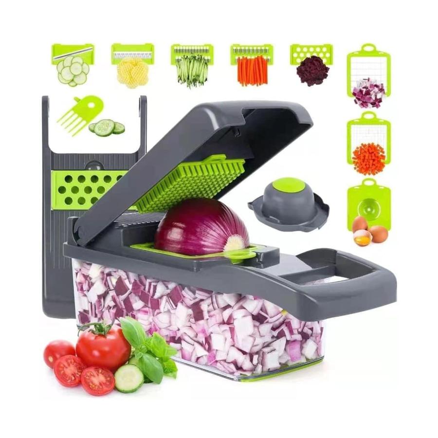 【並行輸入品】Pro 野菜チョッパー 16イン1 マンドリンスライサー タマネギチョッパースライサー ダイサー 卵セパレータースライサー 野菜チの画像