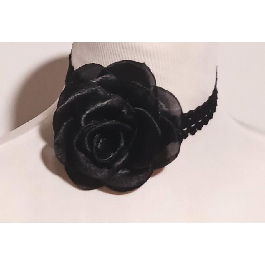 【並行輸入品】Black Color Choker with Flower Necklace Womens Accessory Gothic P_1