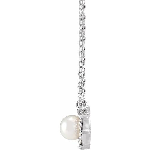 【並行輸入品】14k Yellow Gold Diamond Semi Set Halo Style Necklace for 4 4.5mmの画像