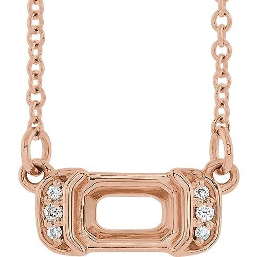 【並行輸入品】Ryan Jonathan Fine Jewelry 14k Rose Gold 6x4mm Emerald Cut Diamoの画像