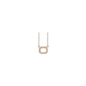 【並行輸入品】Ryan Jonathan Fine Jewelry 14k Rose Gold 8x6mm Emerald Cut Frencの画像
