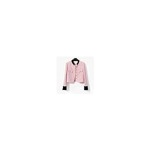 【並行輸入品】JYHBHMZG Pink Plaid Tweed Jacket   Sequin Fabric Spring/Autumn/Wの画像