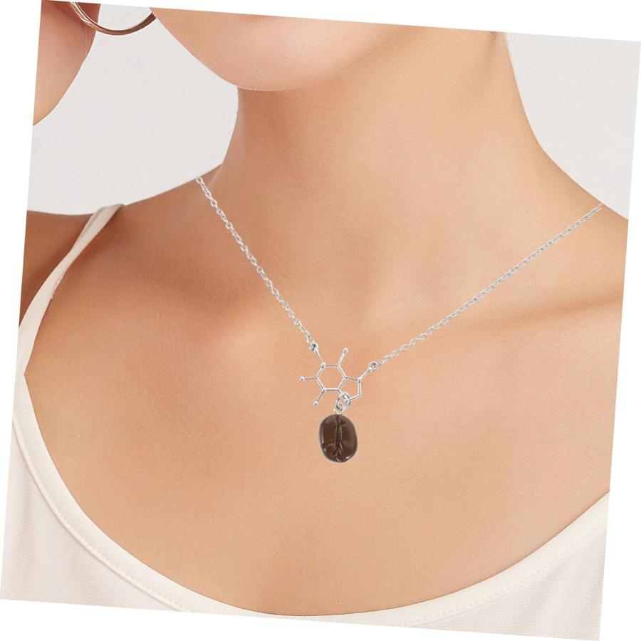 FOYTOKI the Gift Coffee Bean Necklace The Resin Women Necklaces Trendy Girl Necklaces Coffee Necklace Fashion Decorate Miss Coffee Lover Necklace J｜bestshop-d｜03