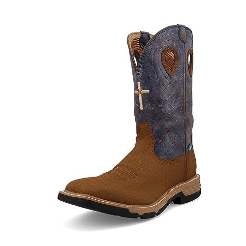 【並行輸入品】Twisted X Men's 12" Western Work Boot, Clay & Peacock, 13 Dの画像