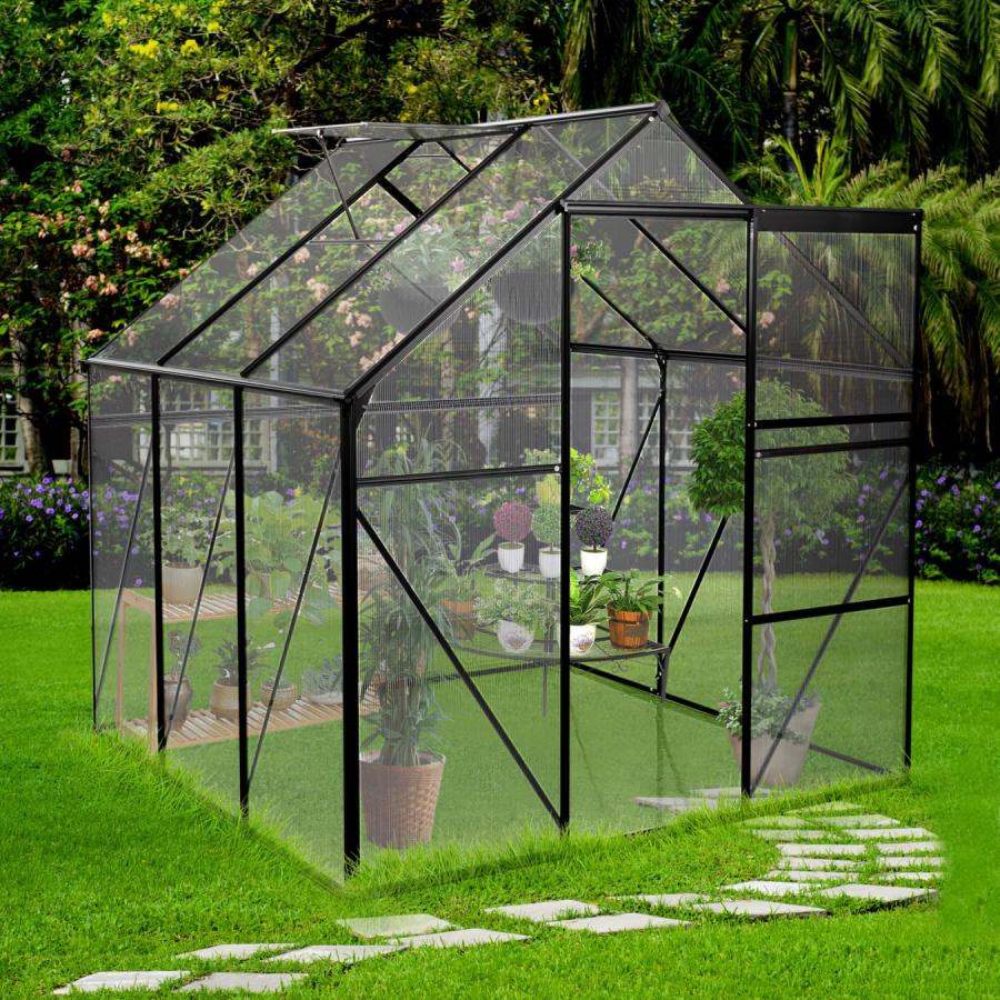 並行輸入品】6X6フィート 植物温室 引き戸付き、ウォークイン