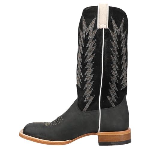 【並行輸入品】Justin Boots Men's Punchy Hombre Matte Black Vamp 13in Black Sueの画像
