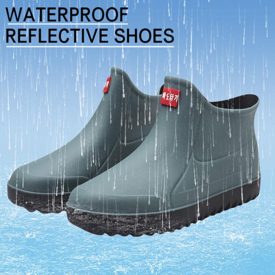 【並行輸入品】AMDBEL Ankle Rain Boots for Women Waterproof Wide Width, Short Rの画像