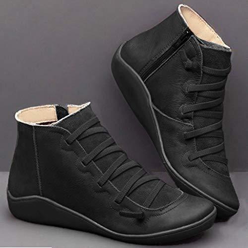 【並行輸入品】Zrayuler Ankle Boots for Women Arch Support Womens Low Heel Fashの画像