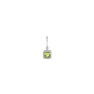 【並行輸入品】14k White Gold 6x6mm Cushion Cut Bezel Set Rope Drop Dangle Earrの画像