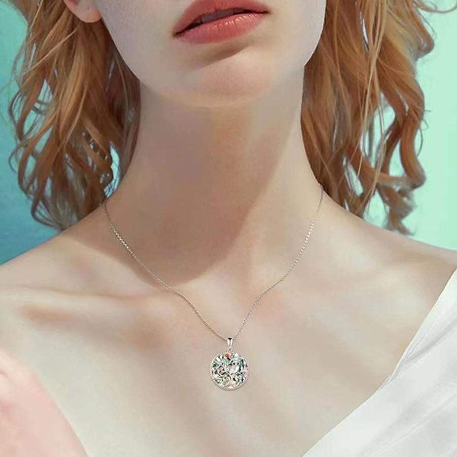 【並行輸入品】Sterling Silver Necklace Round Pendent Fashion Owl Pendant Necklace_4