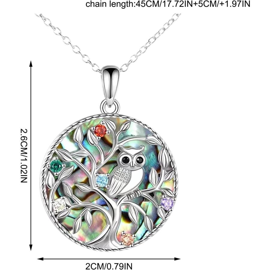 【並行輸入品】Sterling Silver Necklace Round Pendent Fashion Owl Pendant Necklace_5