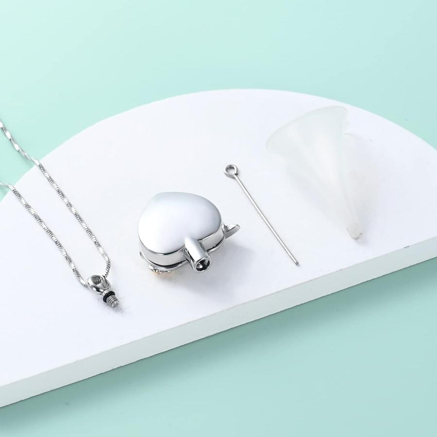 【並行輸入品】メモリアルジュエリー 誕生石 ハチドリとハート 火葬 遺灰ネックレス ペンダント 遺灰ジュエリー 金属 ステンレススチール　_3