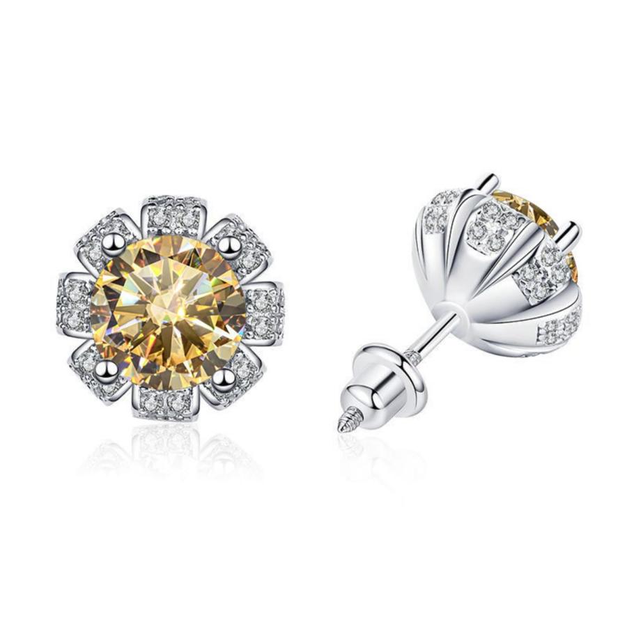 【並行輸入品】2cttw Moissanite Stud Earrings D Color VVS1 clarity Sterling Silの画像