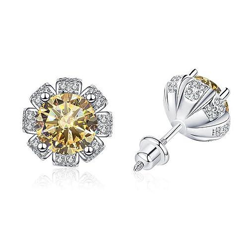 【並行輸入品】2cttw Moissanite Stud Earrings D Color VVS1 clarity Sterling Silの画像