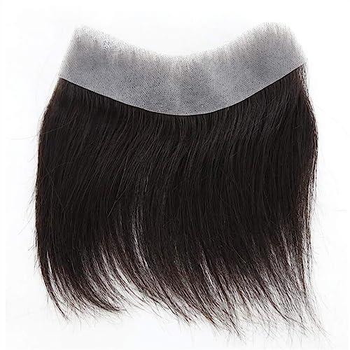 【並行輸入品】Mens Toupee Realistic Front Hairline Human Hair Toupee for Men Vの画像